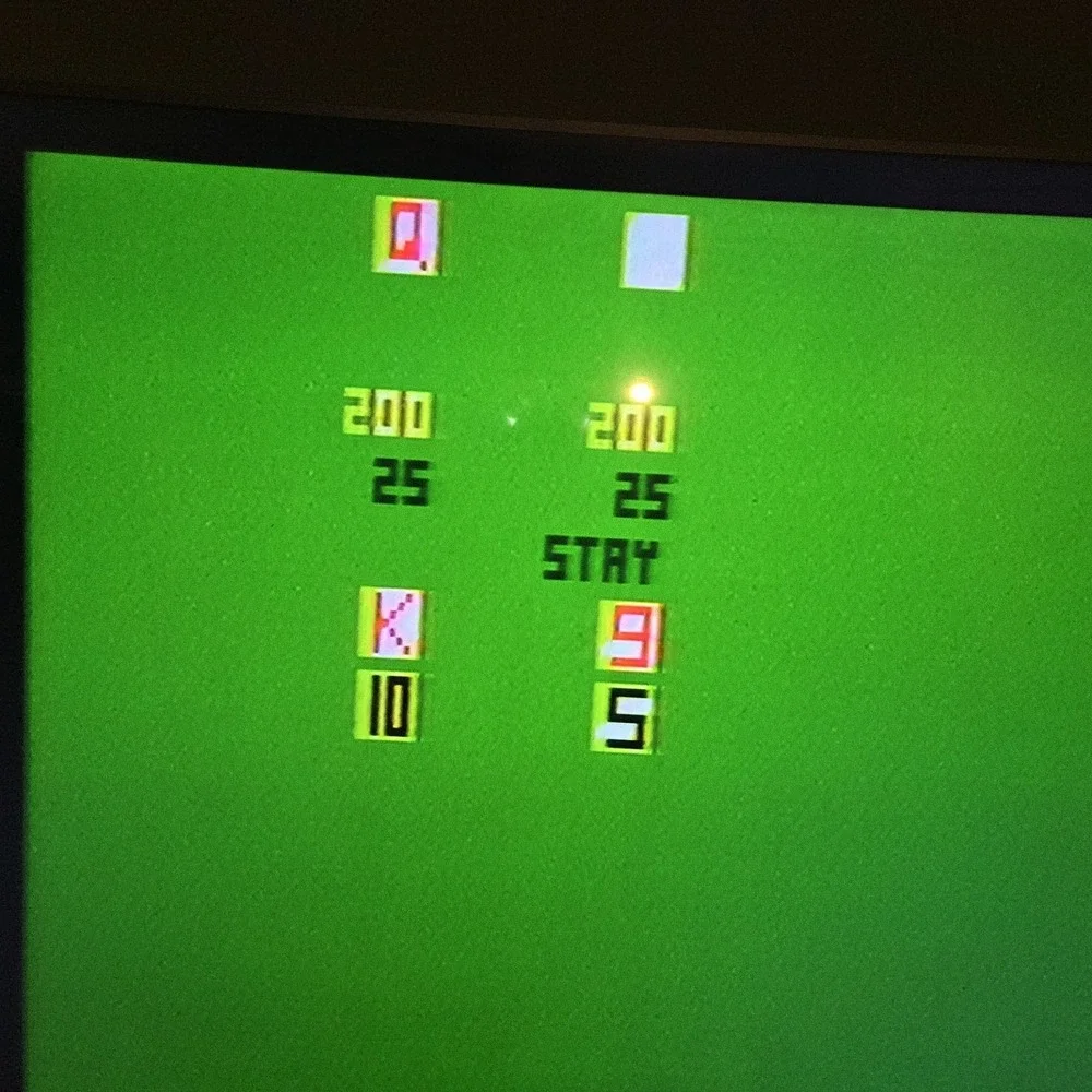 Atari 2600 Blackjack CX-2651 Vintage 1977 Video Game Cartridge Retro Tested PWC‎